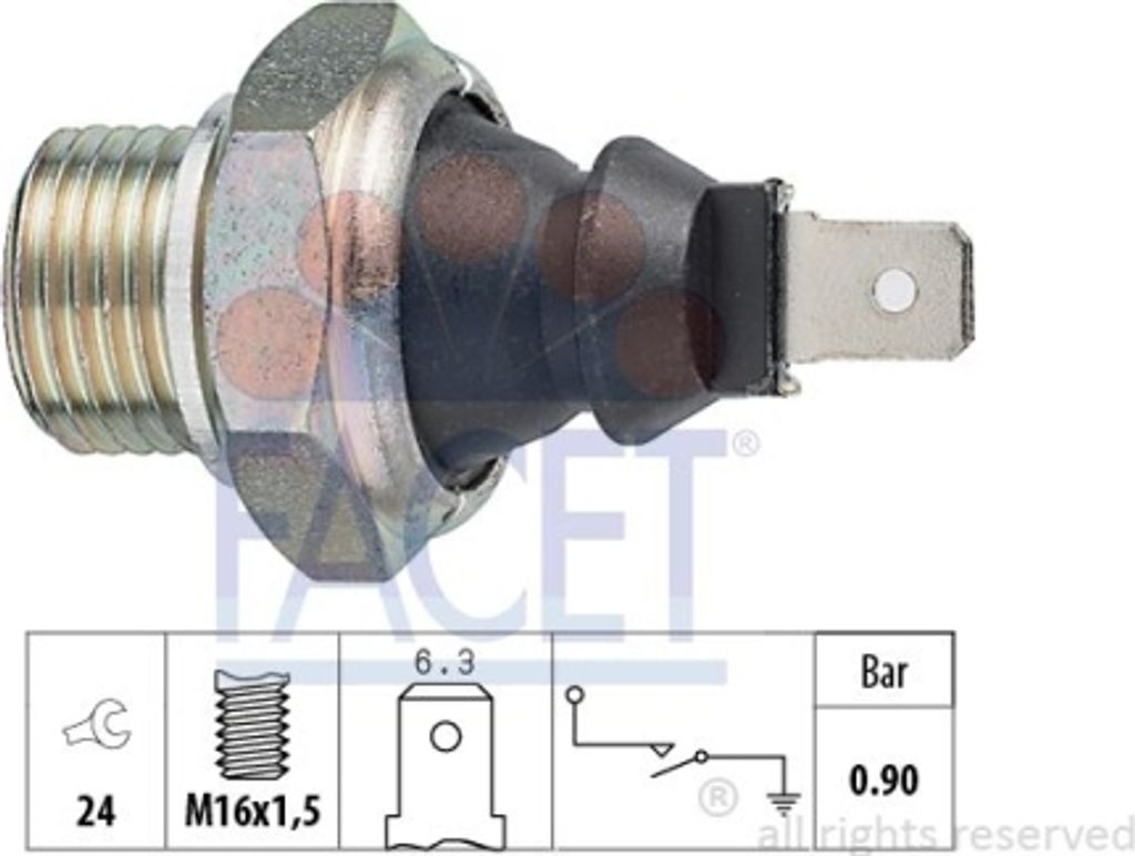 1 Öldruckschalter FACET 7.0140 Italy - OE Equivalent für SEAT SKODA VW