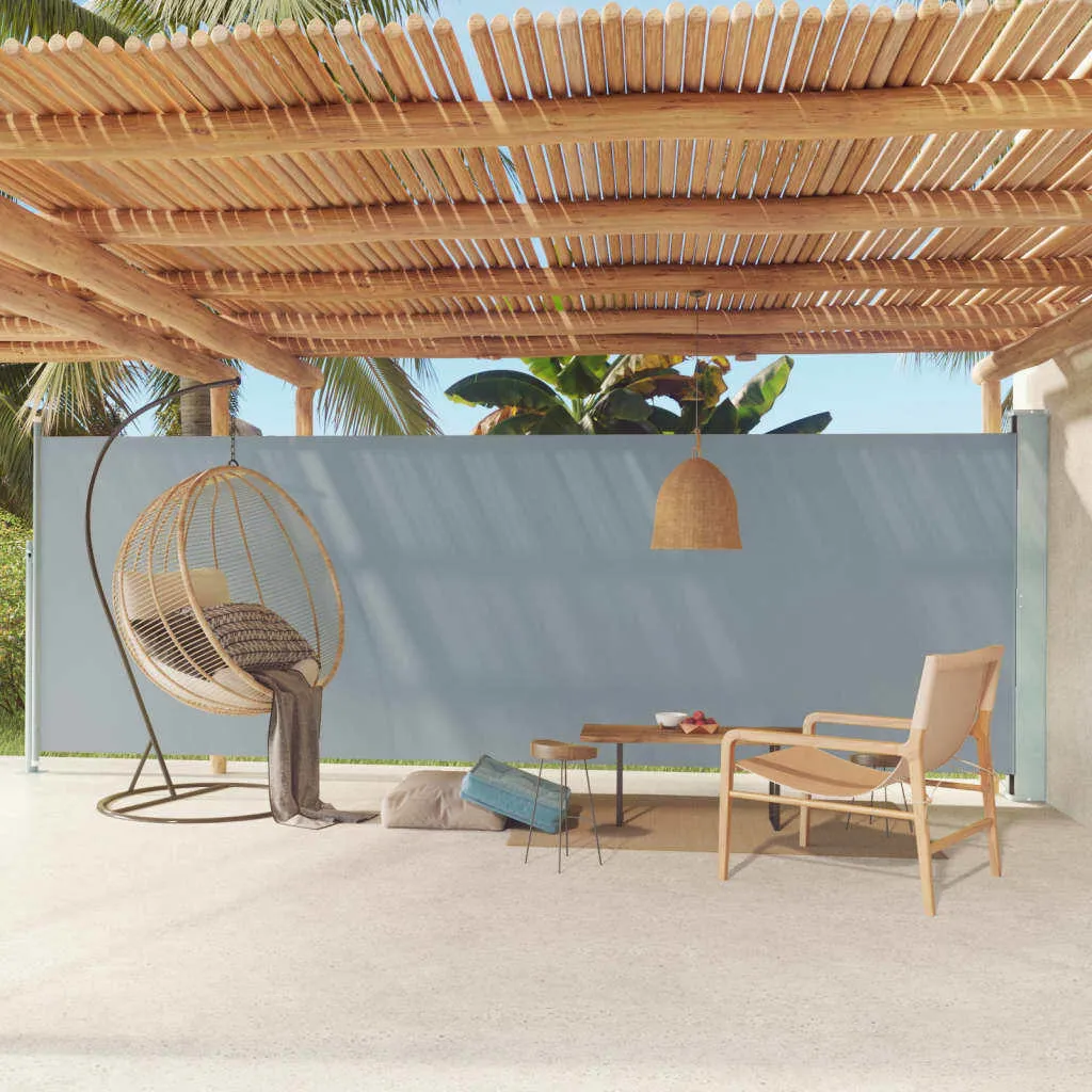 Frangivento Esterno Retrattile 180x600 cm - Design Grigio Moderno