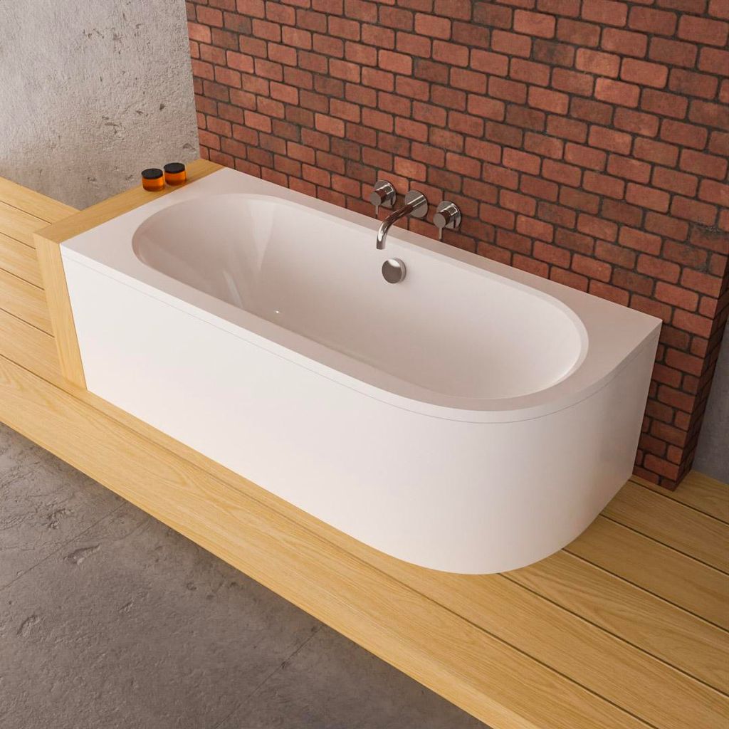ECOLAM Badewanne 150x75 LINKS Avita Eckbadewanne mit Produktbild 