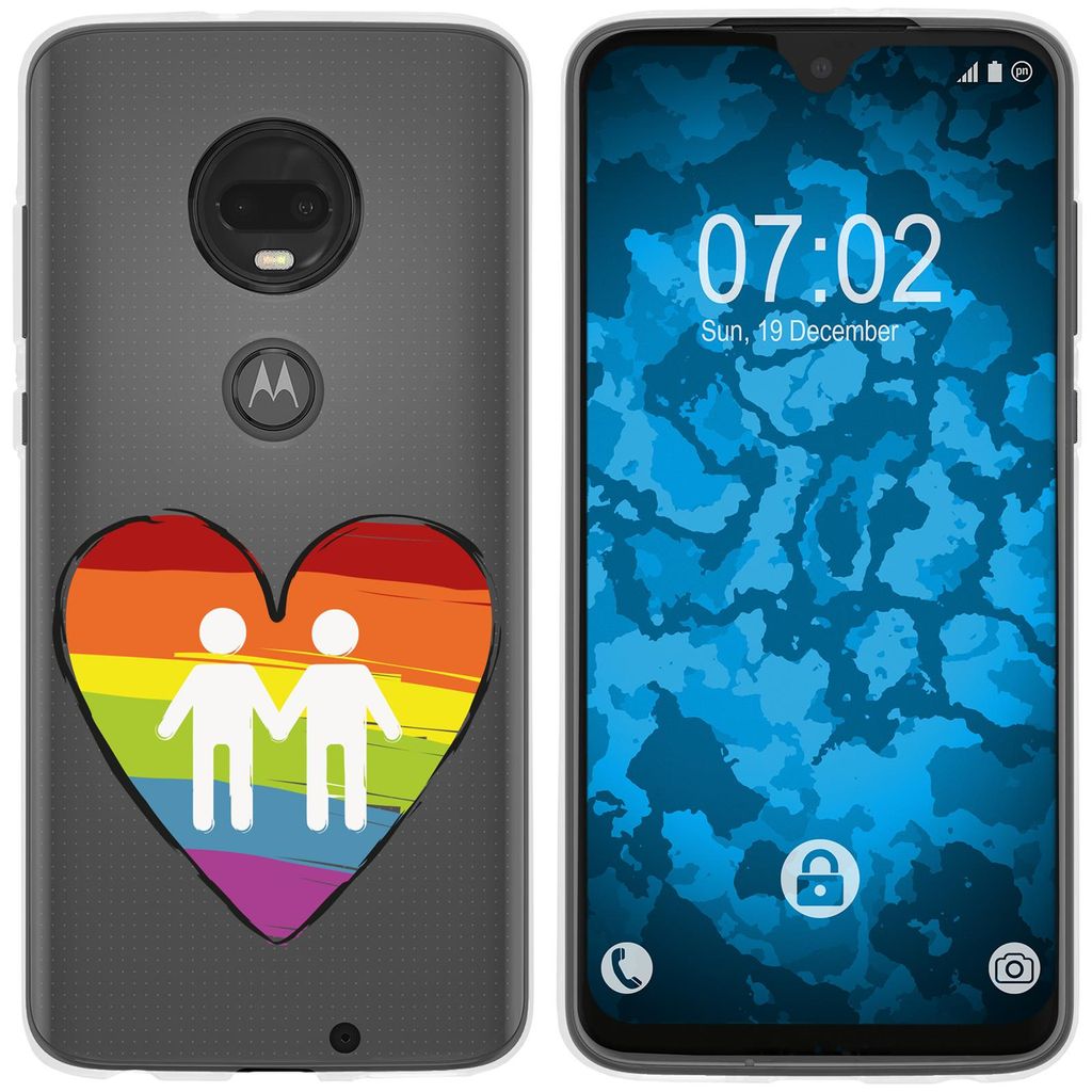 PhoneNatic Case kompatibel mit Motorola Moto G7 Plus Silikon-Hülle pride Männer M3