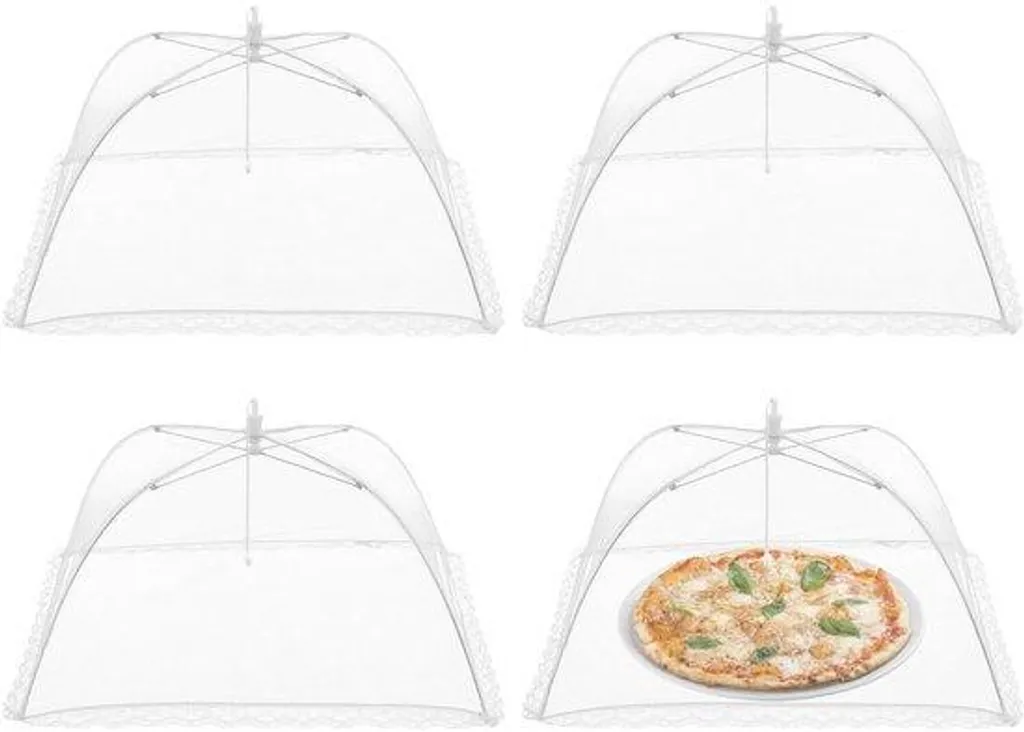 Moustiquaire de Cuisine Pliable 32x32 cm avec Bordure Élégante - 4 Unités