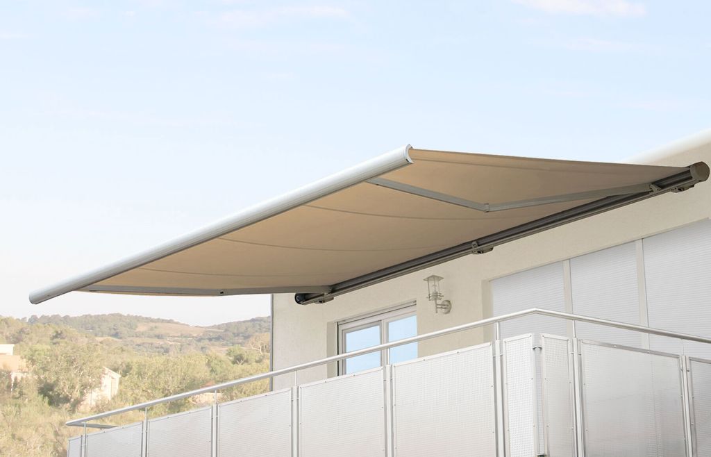 Elektrische Kassettenmarkise H124, Markise Vollkassette 5x3m Polyester Creme