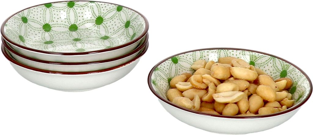 4er Set Lime Rio Schalen flach Ø9,5 cm Grünes Nachbildung Dessert-Bowl Ritzenhoff