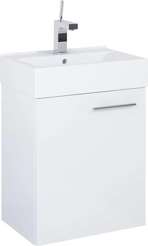 Meuble de Bain Compact 45 cm pour Optimiser l'Espace avec Vasque Blanche