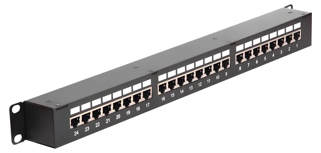 Panneau de brassage 24 ports Cat6 Delock pour organiser réseau RJ45 19