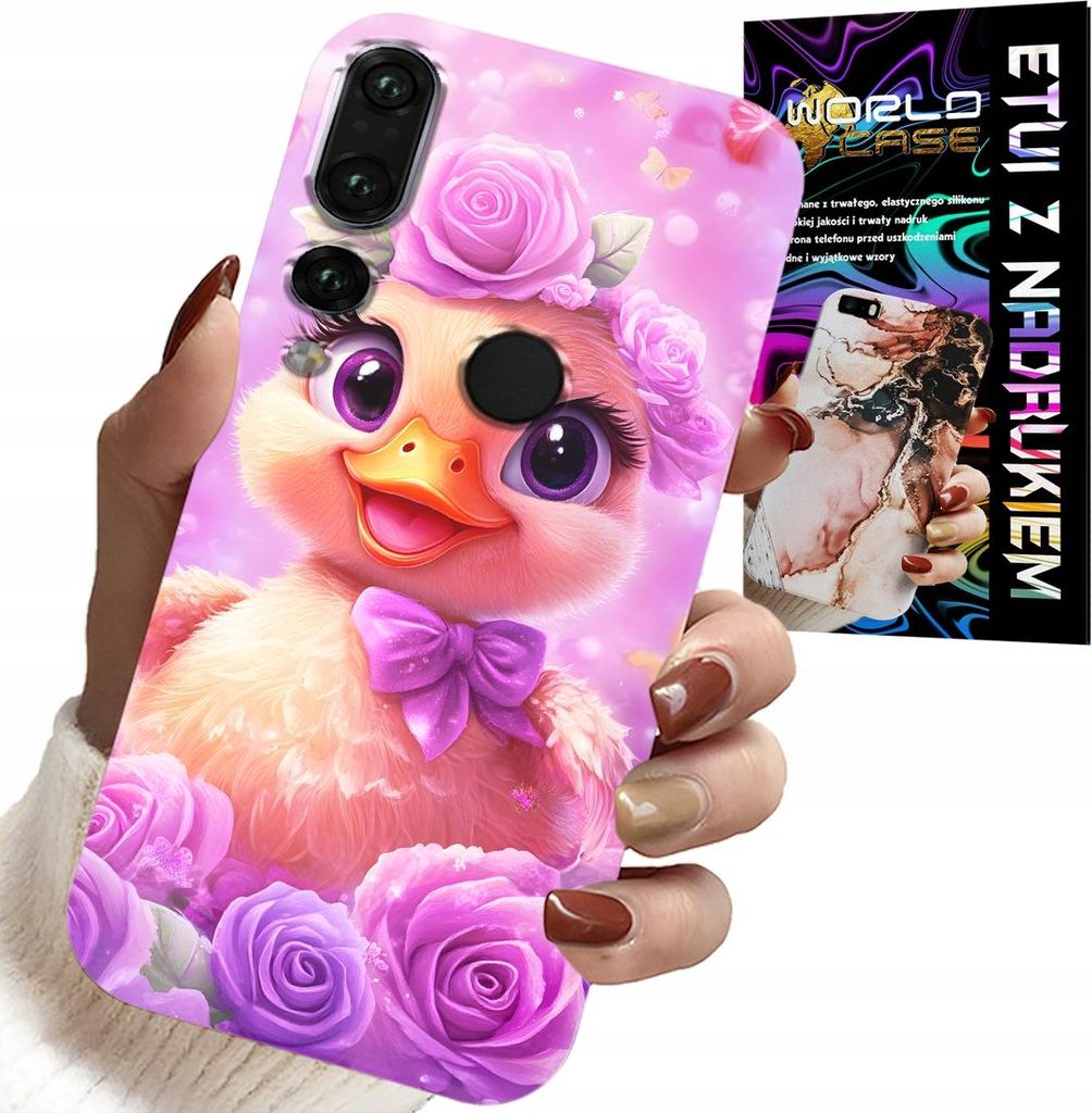 Fall Für Huawei P20 Pro - Süsse Ente, Ente Auf Rosa Hintergrund