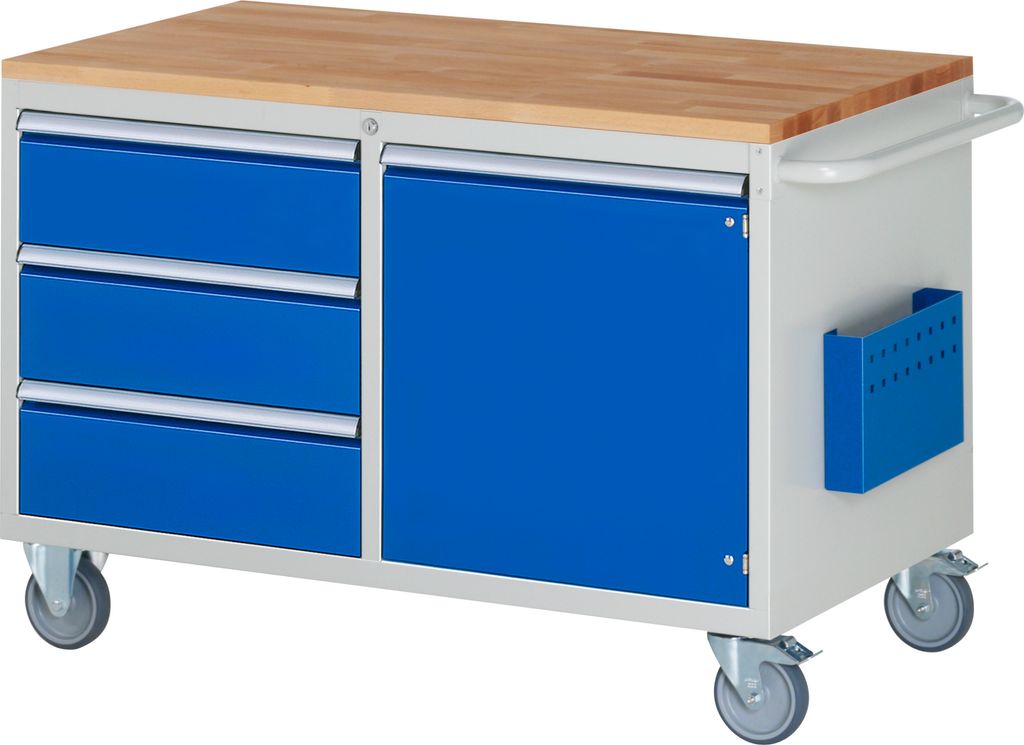 RAU Montagewagen 1145x650x795mm 3xSchub-TA 1xTür Top 25mm l.gr/e.bl