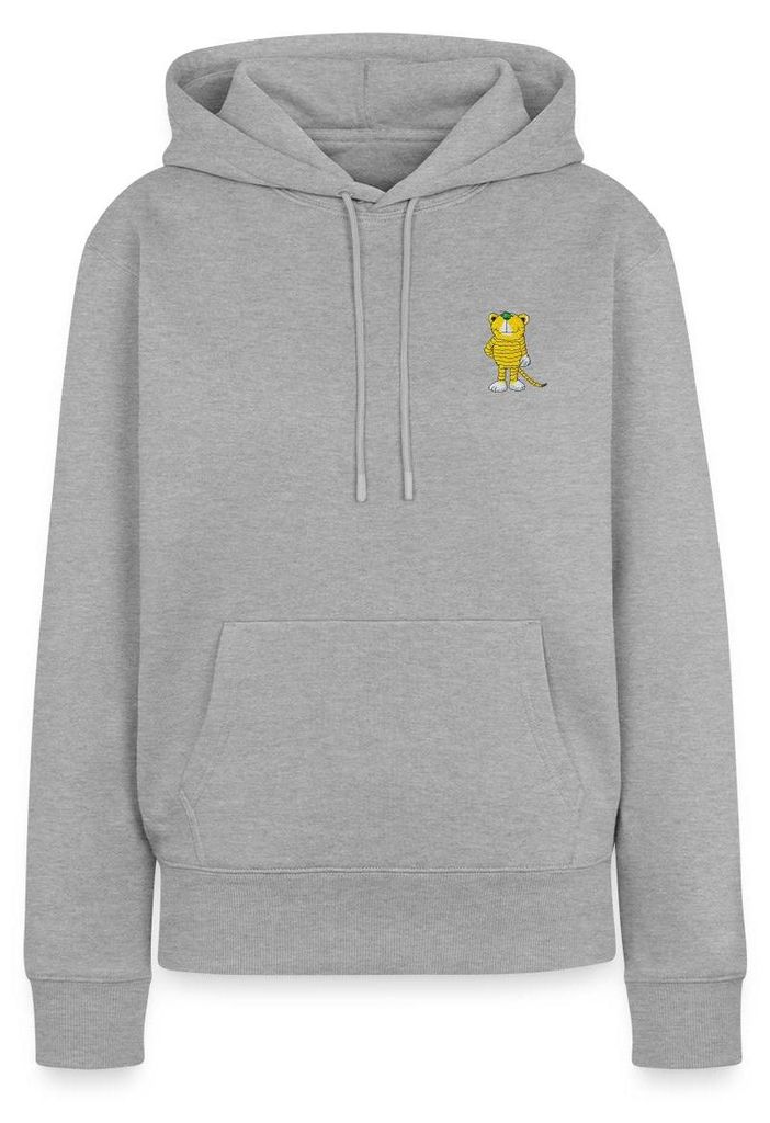 Spreadshirt Janosch Kleiner Tiger Stick Damen Premium Hoodie, S, Grau meliert