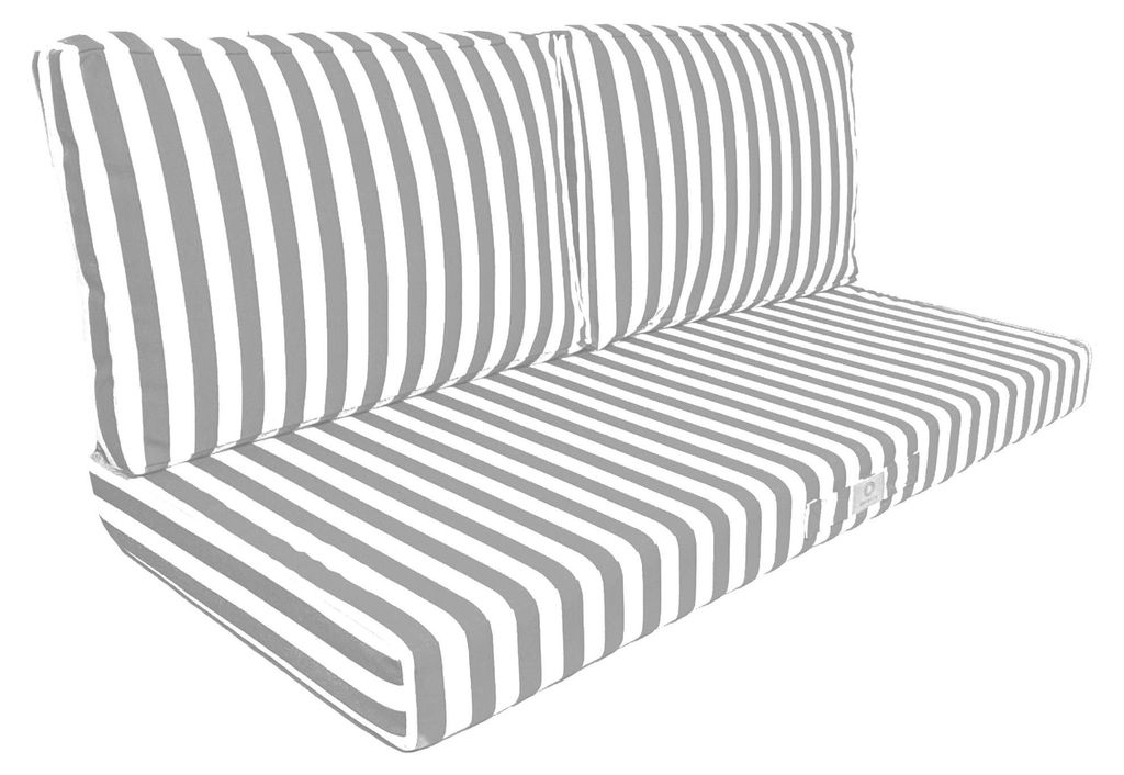 Abnehmbare Gartenkissen 100x50cm - Hellgraue Streifen