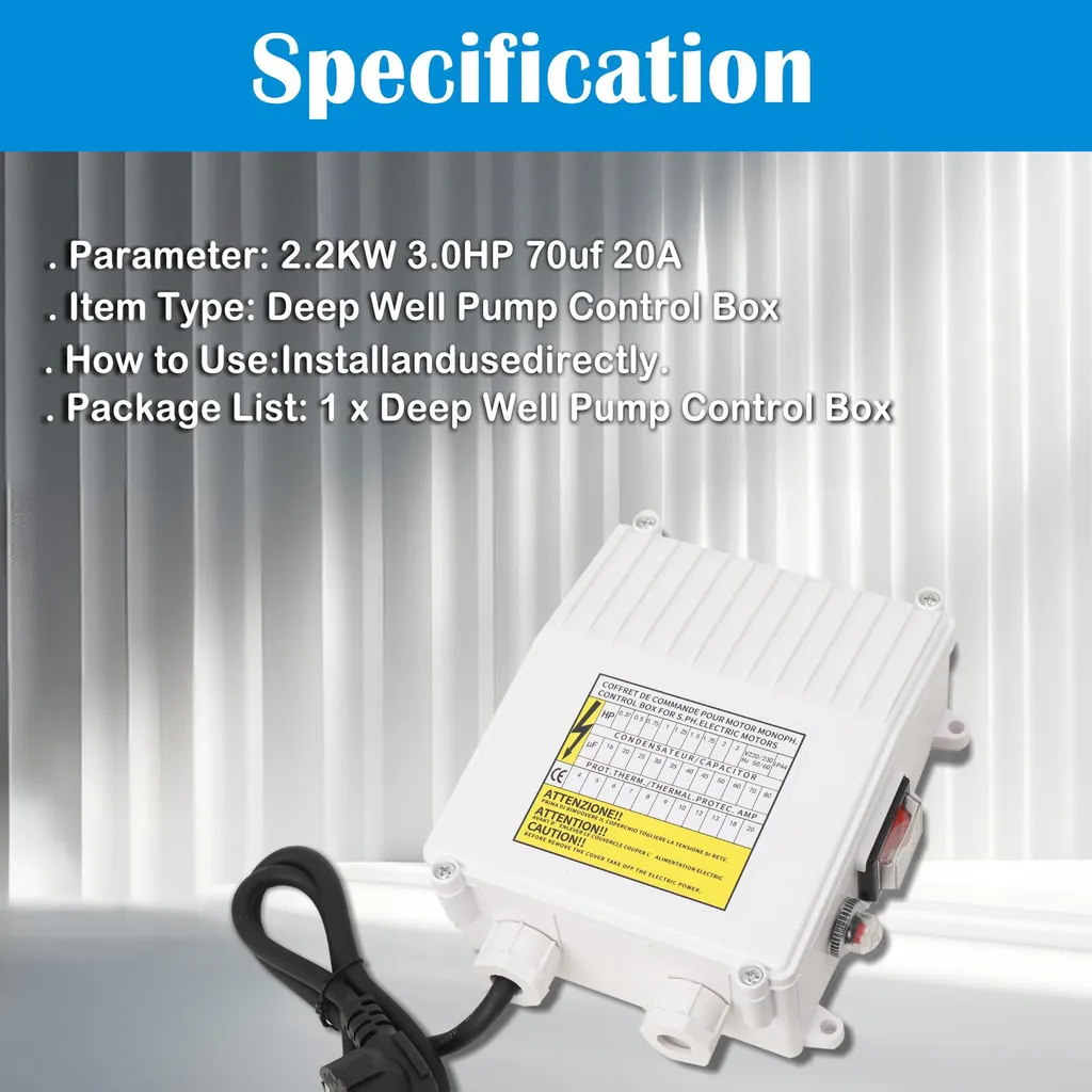 Boîtier pompe 750W anti-surchauffe construction robuste et durable