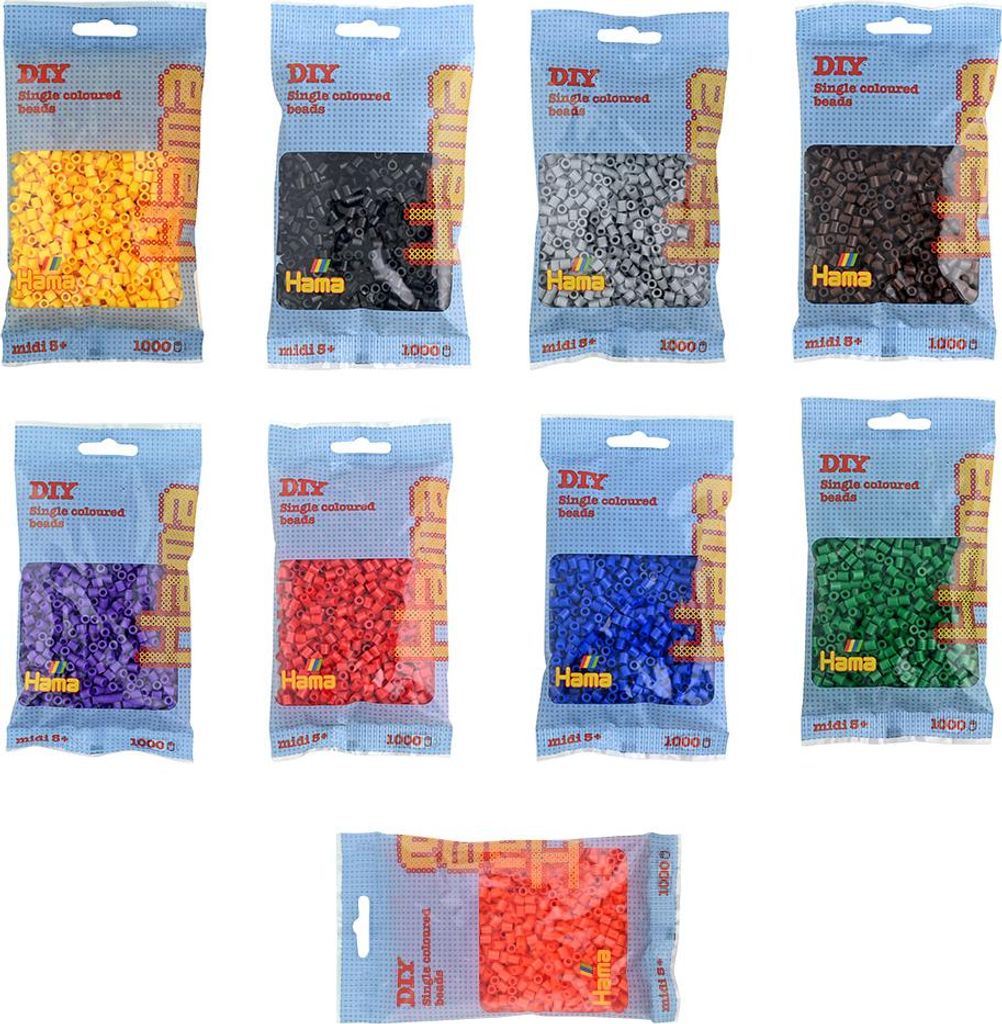 Hama Set mit 10.000 Midi-Bügelperlen Standard Farben