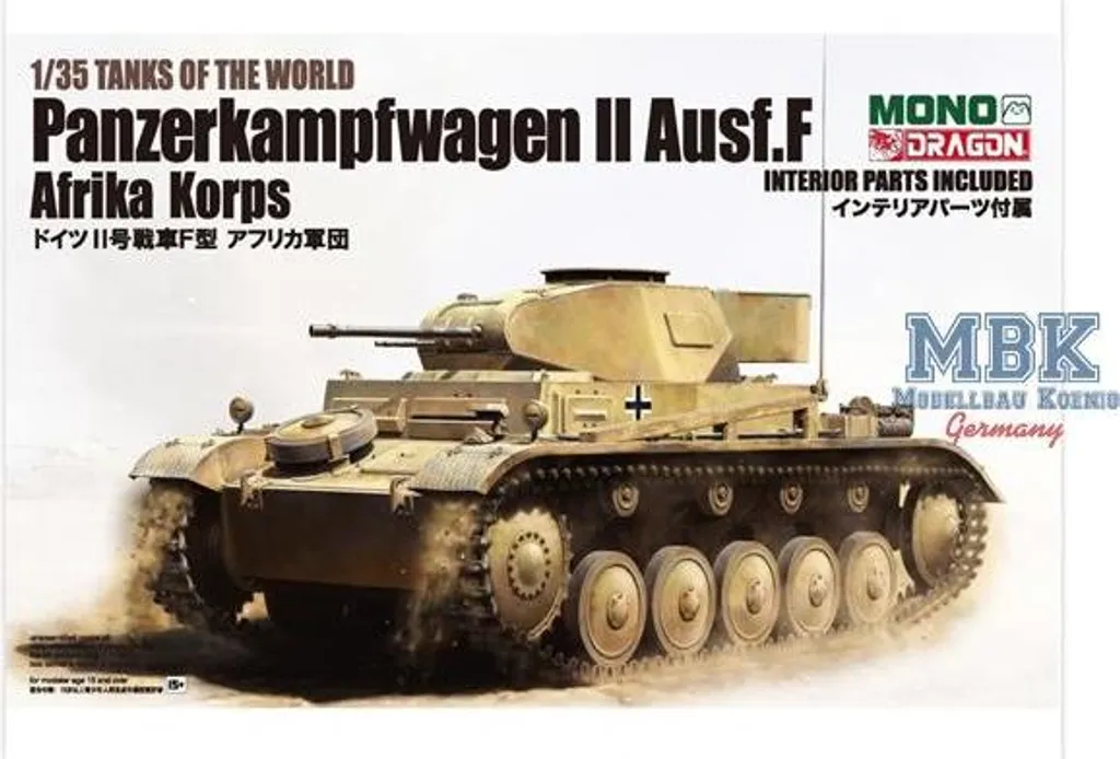 Blindé Panzer II Ausf. F Dragon MD002 Édition Limitée Japon Afrique