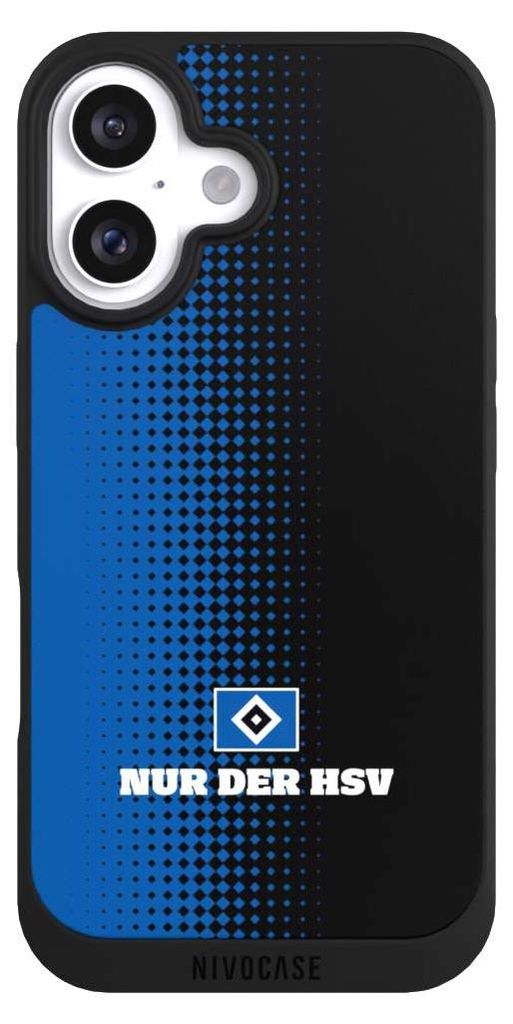 NIVOCASE Handyhülle für Apple iPhone 16 Hülle NIVOpure Case Schwarz HSV Logo Offizielles Lizenzprodukt