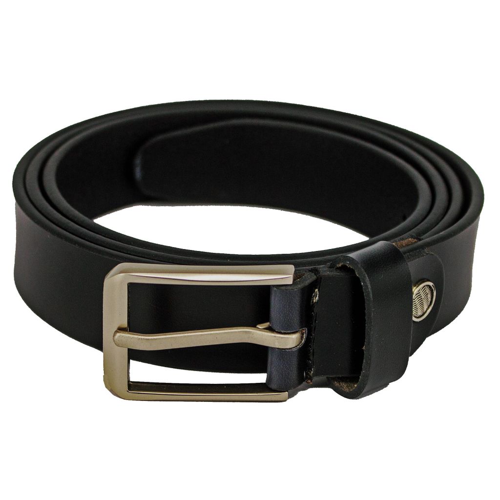 Damen Gürtel Echtleder – glattes Leder, Taillenweite 120cm, 30mm breit Schwarz
