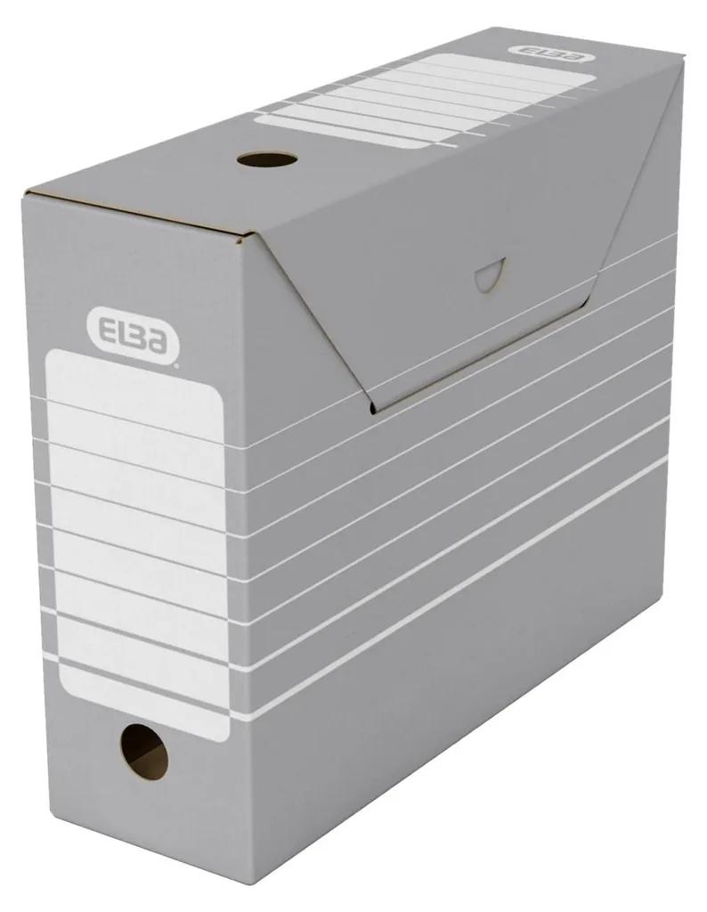 Boîte d'archives tric large 10 cm avec cavalier gris pour dossier x10