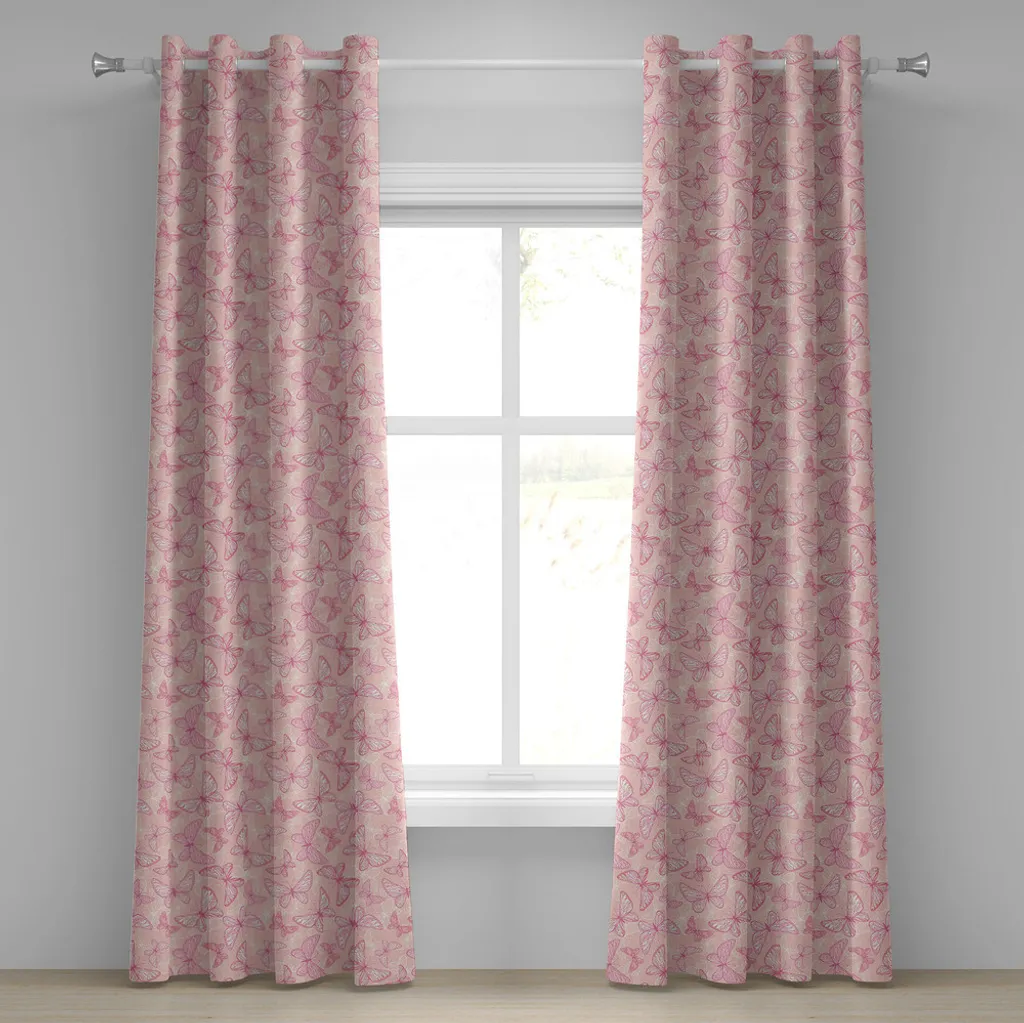 Tende ABAKUHAUS Rosa Farfalle Romantiche - Collezione Esclusiva
