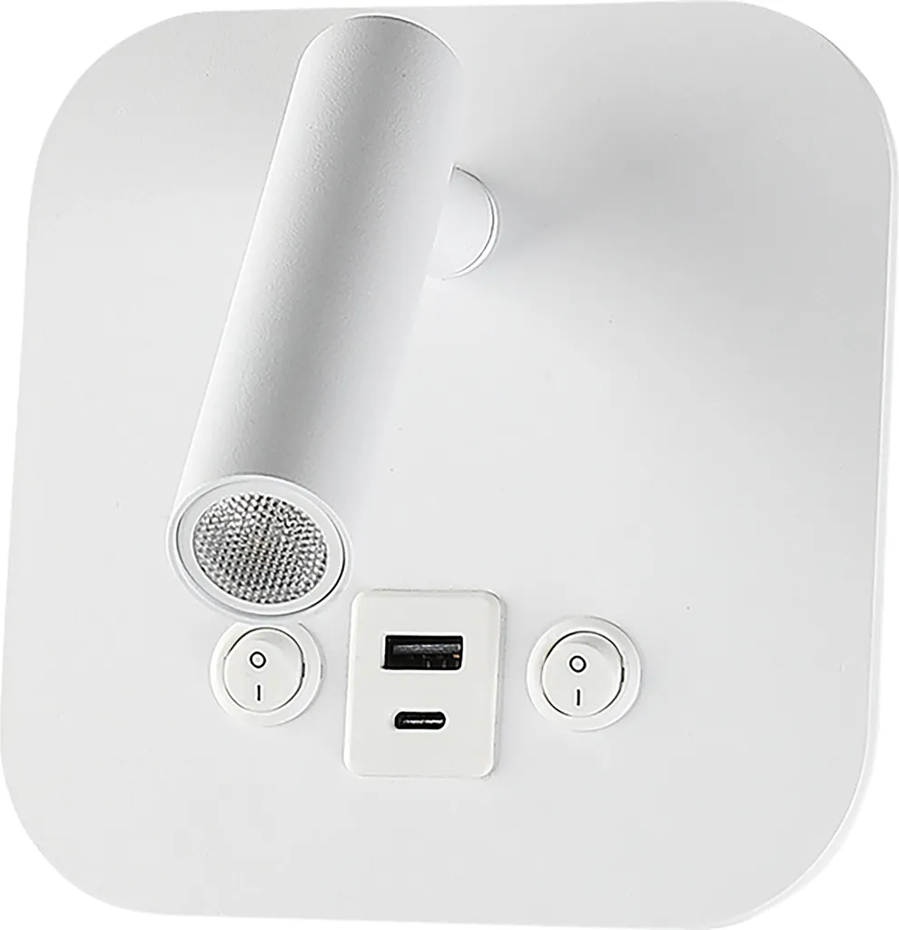 Applique LED blanche 8W avec chargeur USB/PD LED Solution 240026