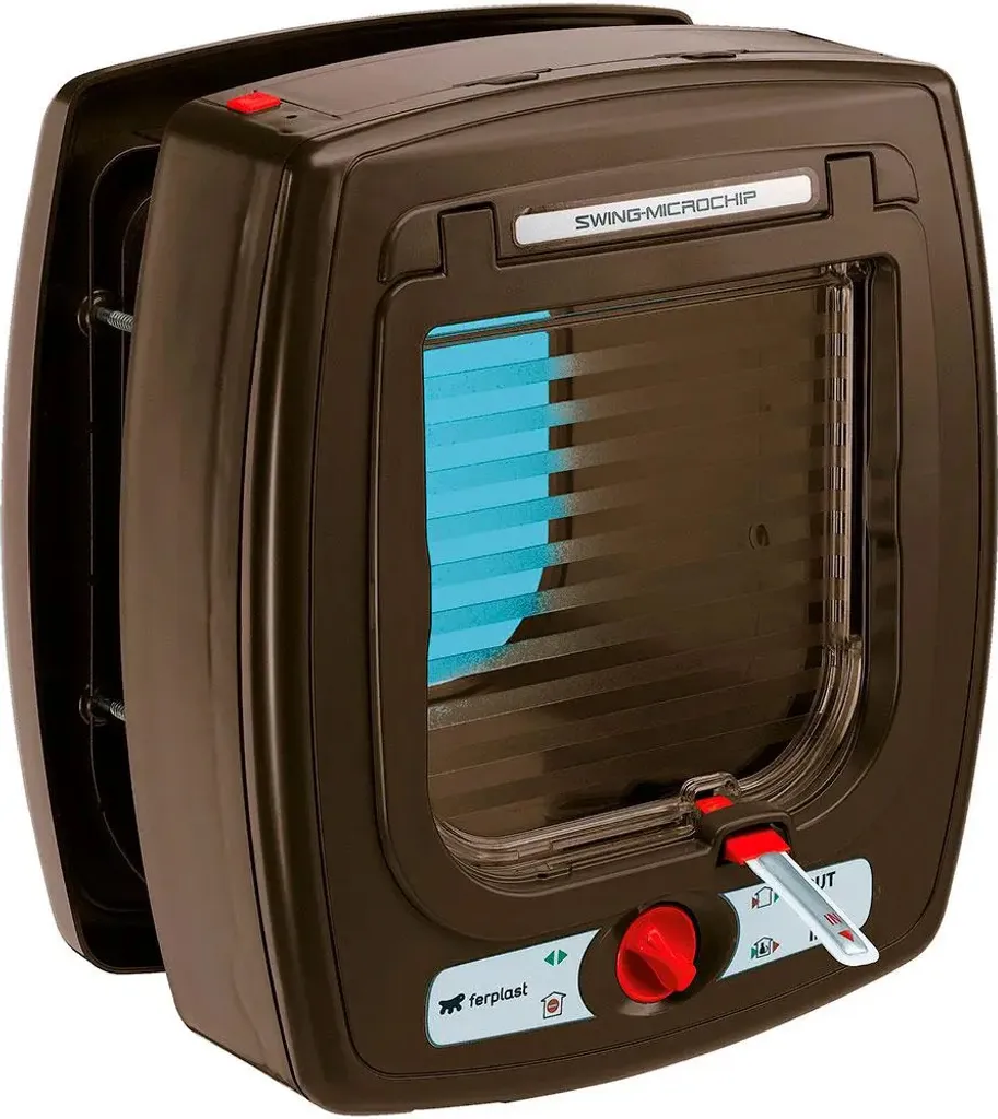 Porte magnétique pour chat Ferplast Swing Microchip marron 4 voies