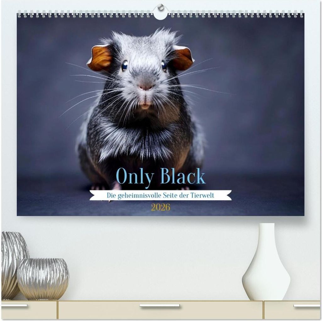 Only Black (hochwertiger Premium Wandkalender 2026 DIN A2 quer), Kunstdruck in Hochglanz