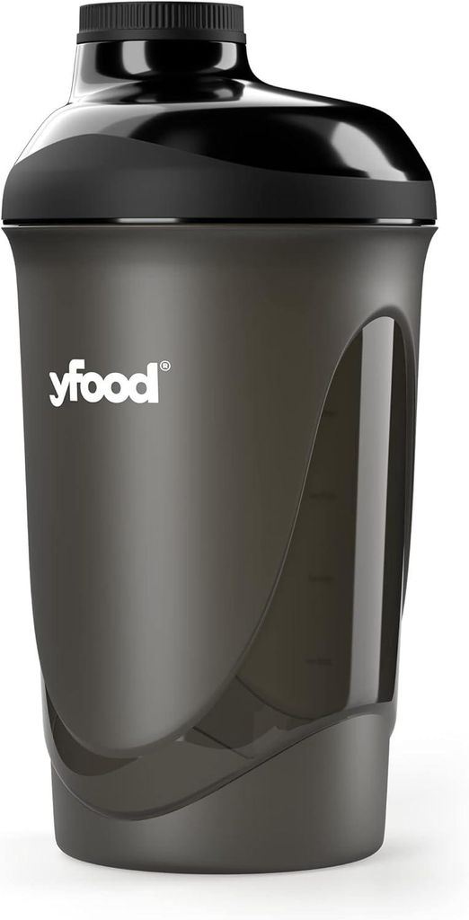 Protein Shaker 600 ml YFood | Eiweiß Shaker | Mit Produktbild 