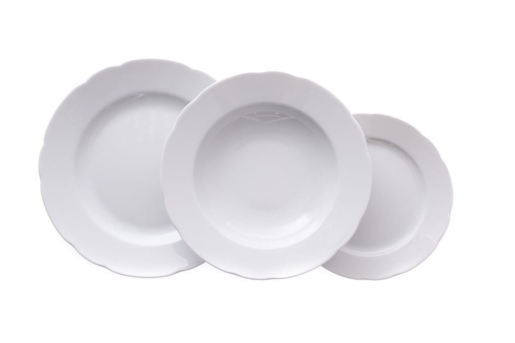 Thun 1794 Set d'assiettes, blanc, porcelaine tchèque, Rose, Image du produit 