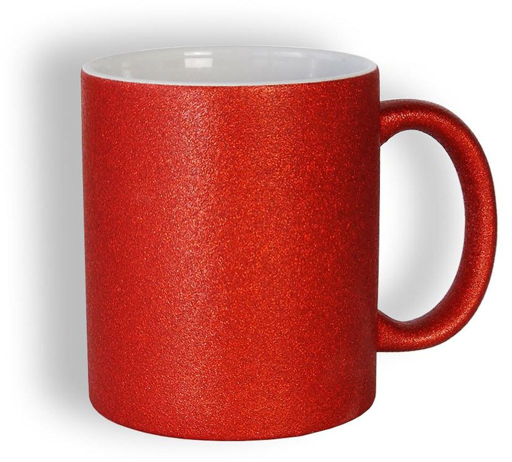 craftcut - Sublimationstasse GLITTER in RED - 11 oz/330 ml Produktbild 