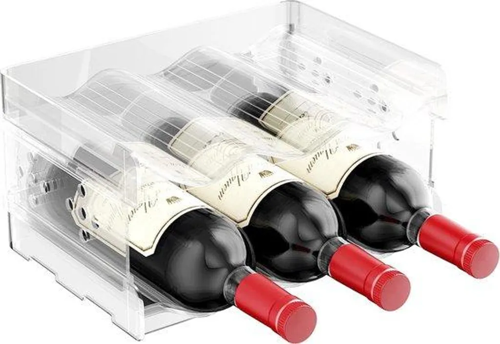 Range-bouteilles horizontal empilable, porte-bouteille design 6 places