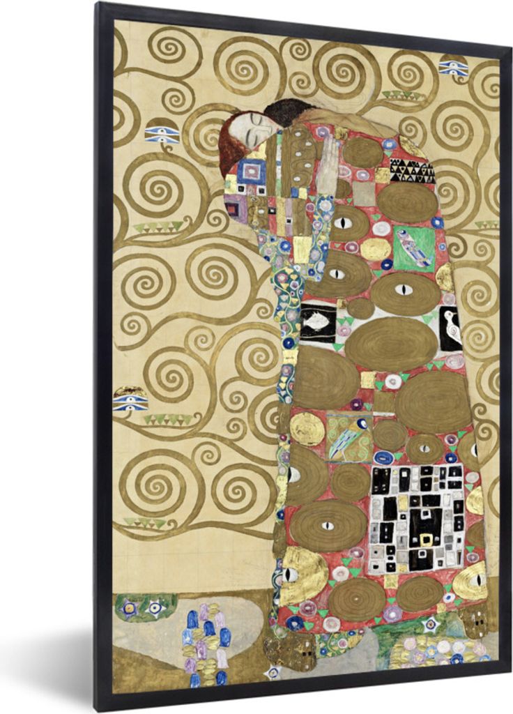 MuchoWow Gerahmtes Poster Das Abschiednehmen - Gustav Klimt 20x30 cm - Poster mit Schwarzem Bilderrahmen Wandposter Rahmen Foto Bilder - Drucken ...