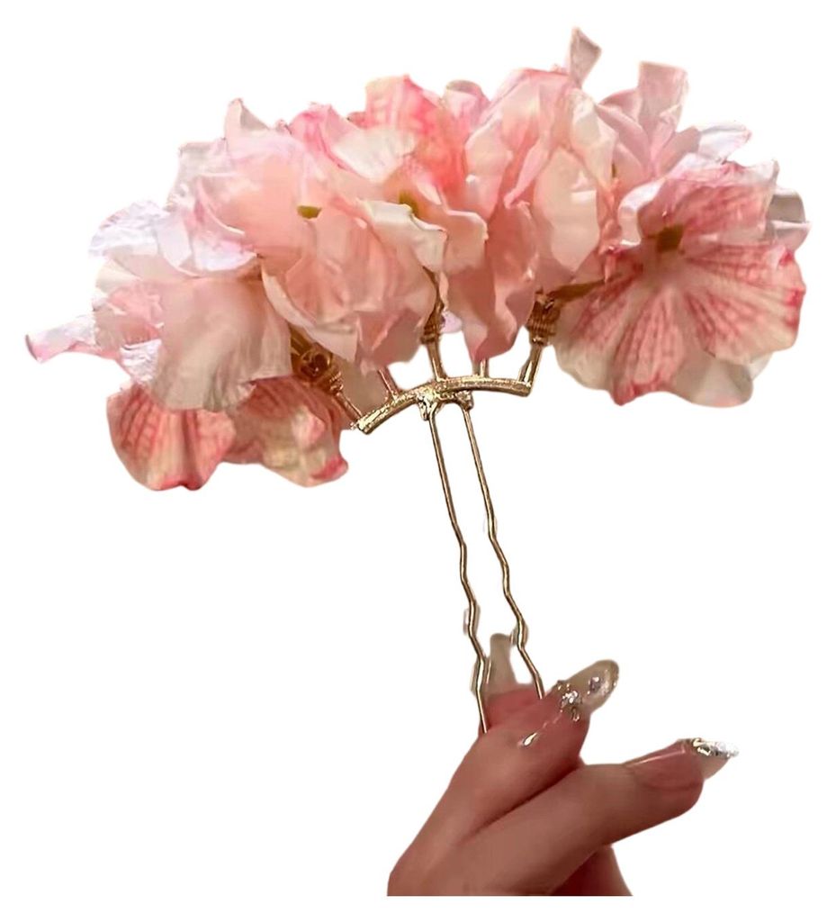 Haarstab mit künstlicher Blume, einfach zu tragender Dutt-Haarorganizer, dekorativer Haarstyling-Halter für gebrochenes Haar, handgefertigtes Haa...