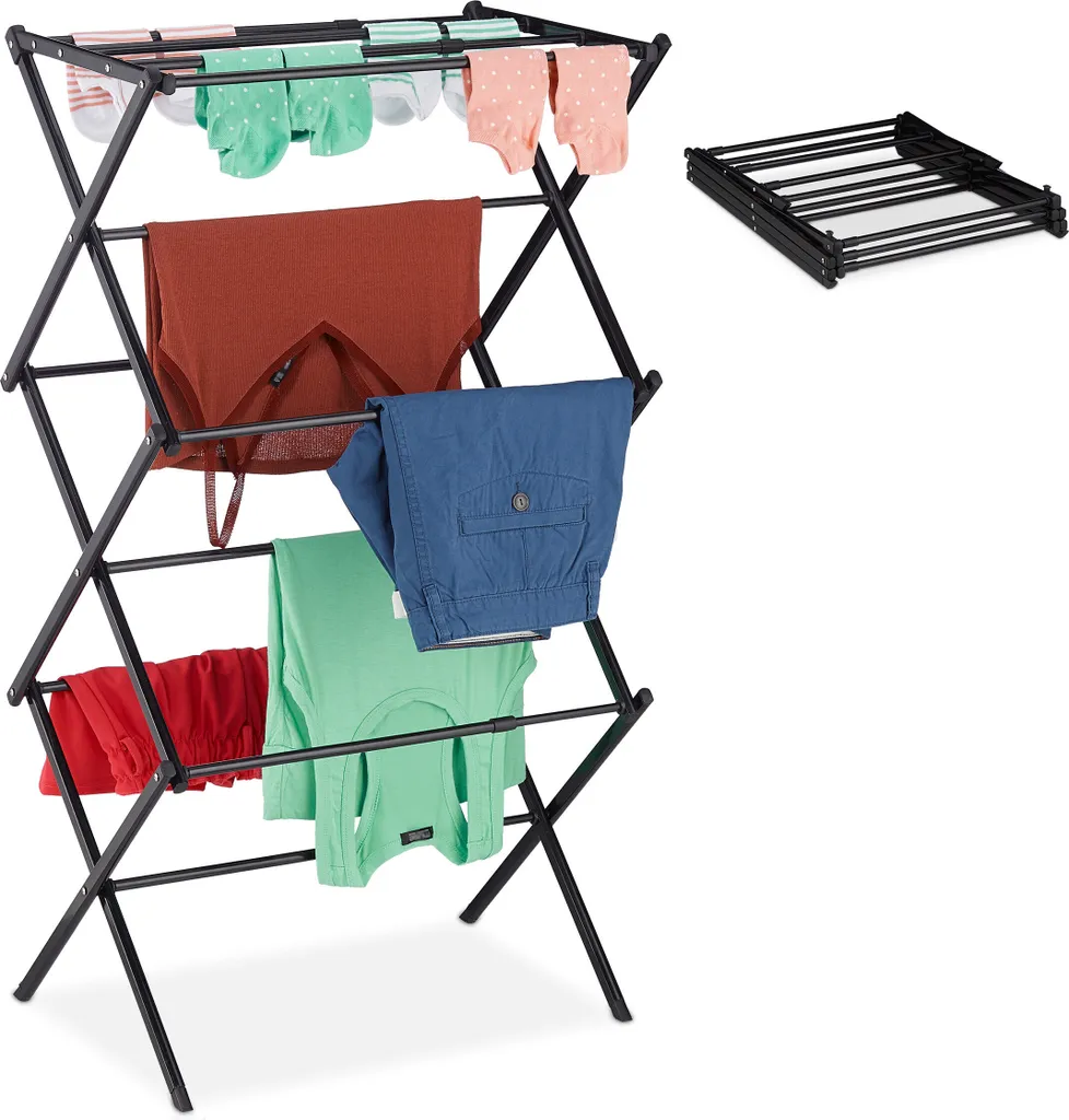 Étendoir à linge extensible Relaxdays pour balcon et intérieur pliable