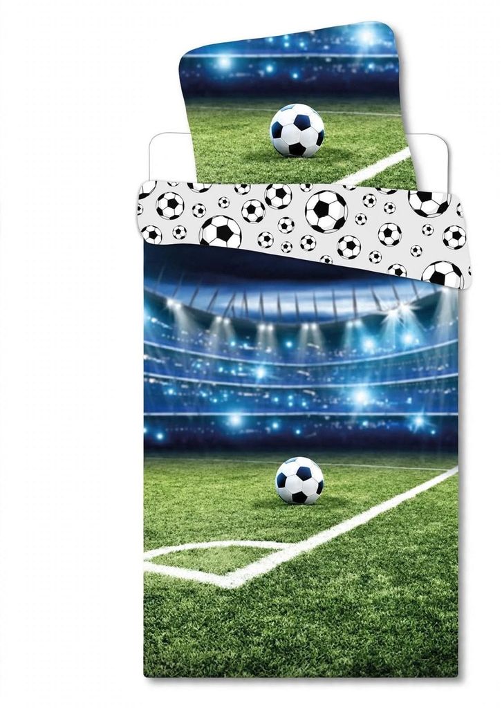 Bettwäsche Set Fußball Stadion 135x200 cm + 80x80 cm, 100 % Produktbild  KI-generiertes Bild