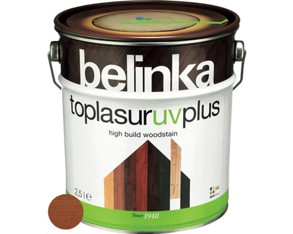 Lasure Toplasur Belinka Acajou 2,5L contre le grisaillement du bois extérieur