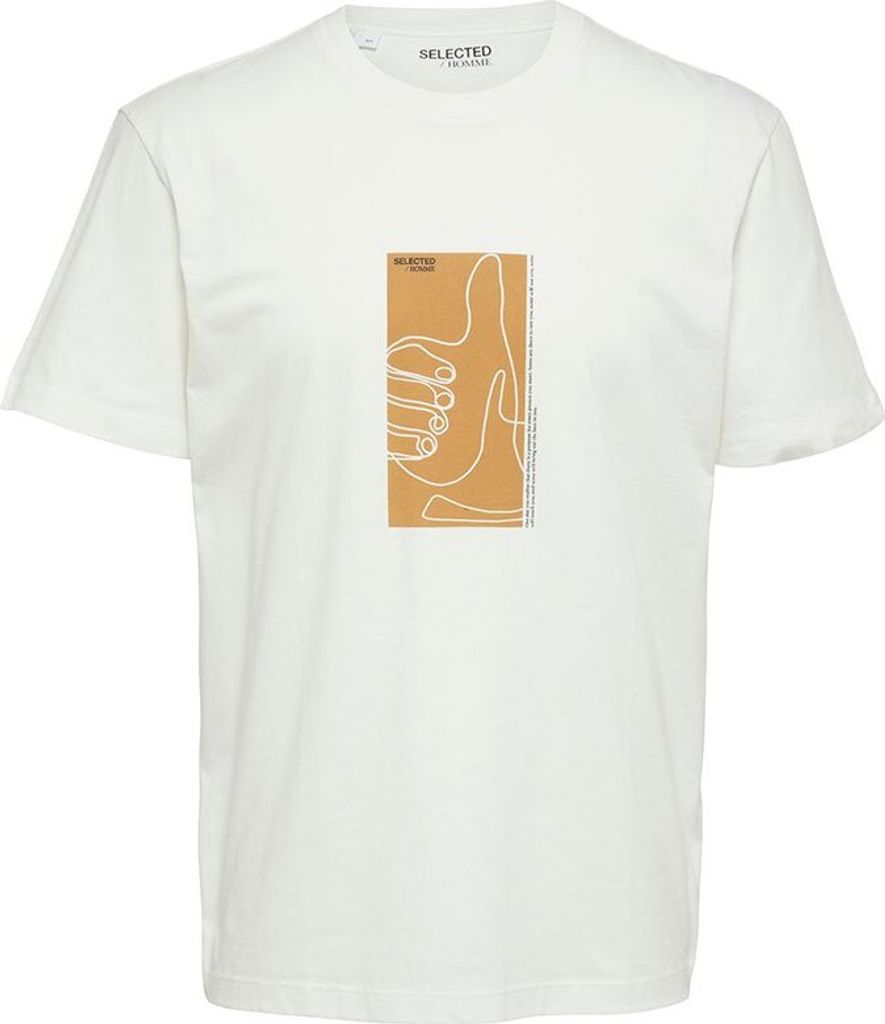 Selected Rob Camp Kurzarm-t-shirt Weiß XL Mann Weiß XL