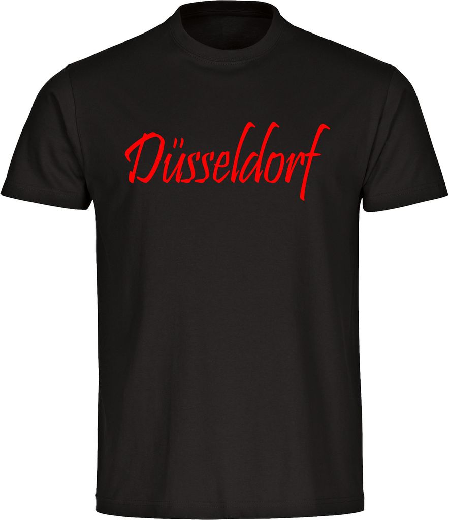 multifanshop Herren T-Shirt - Düsseldorf - Schriftzug, schwarz, Größe 5XL