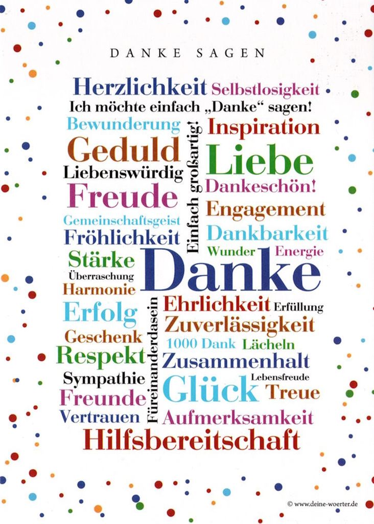 Postkarte Deine Wörter "Danke-Wörter - Danke sagen"