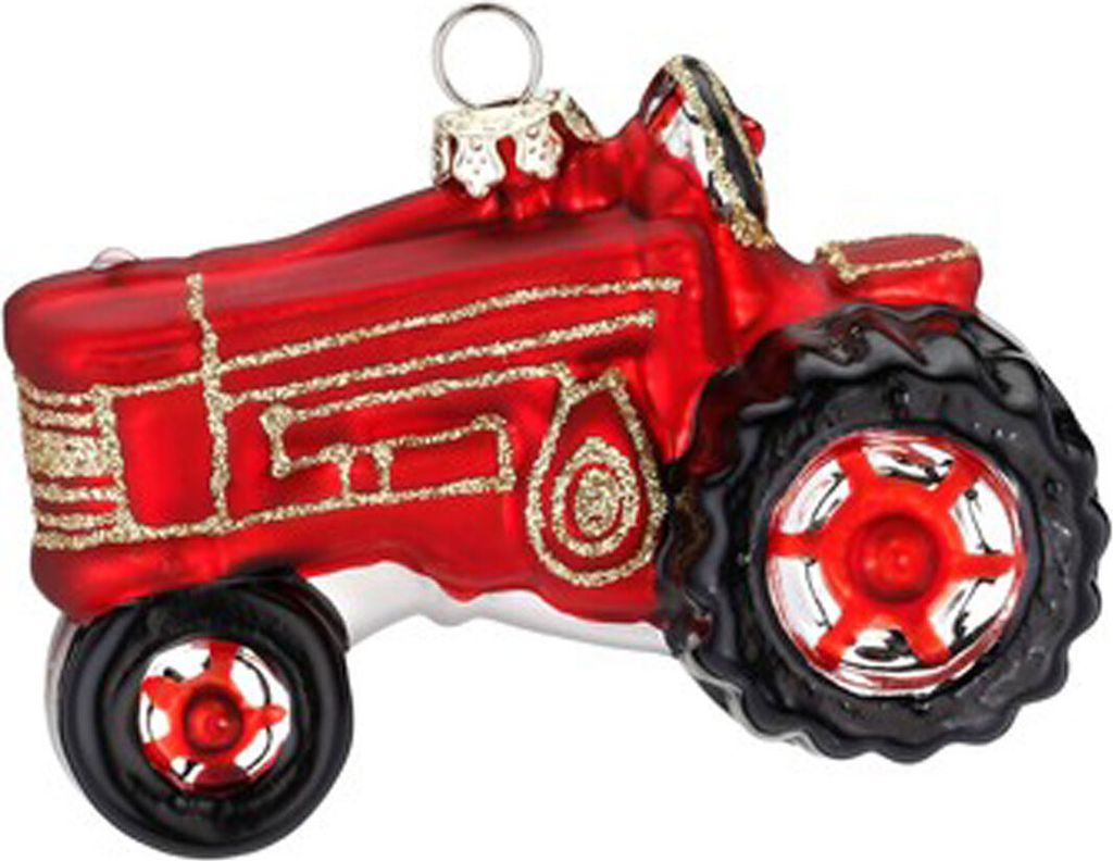 Christbaumschmuck Glas Trecker 9cm rot