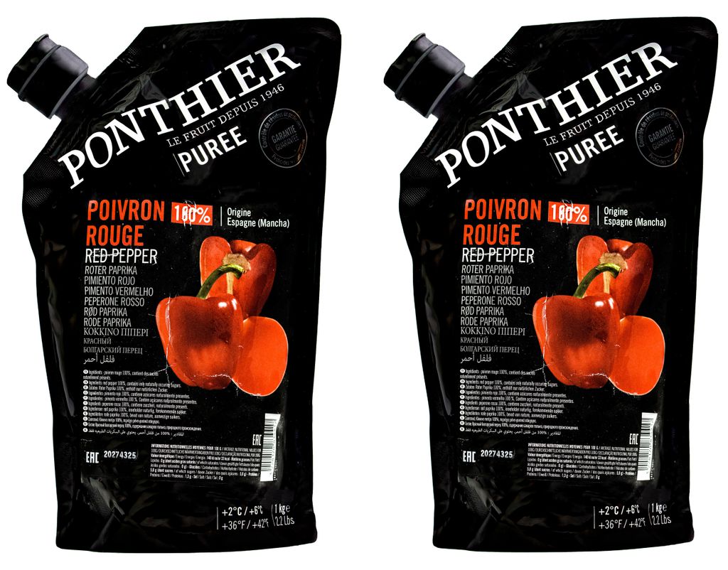 Ponthier PAPRIKA PÜREE ROT Gemüse-Püree 2x 1KG Produktbild 