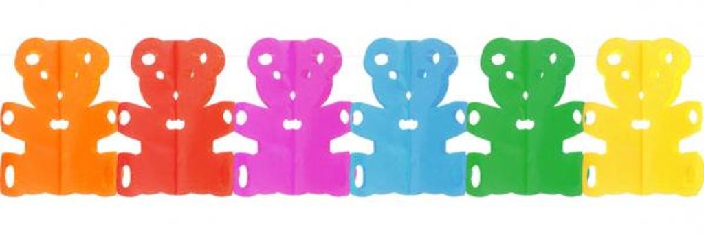 Papier-Girlande mit Teddys-Motiv, Länge ca. 360 cm, Breite Produktbild 