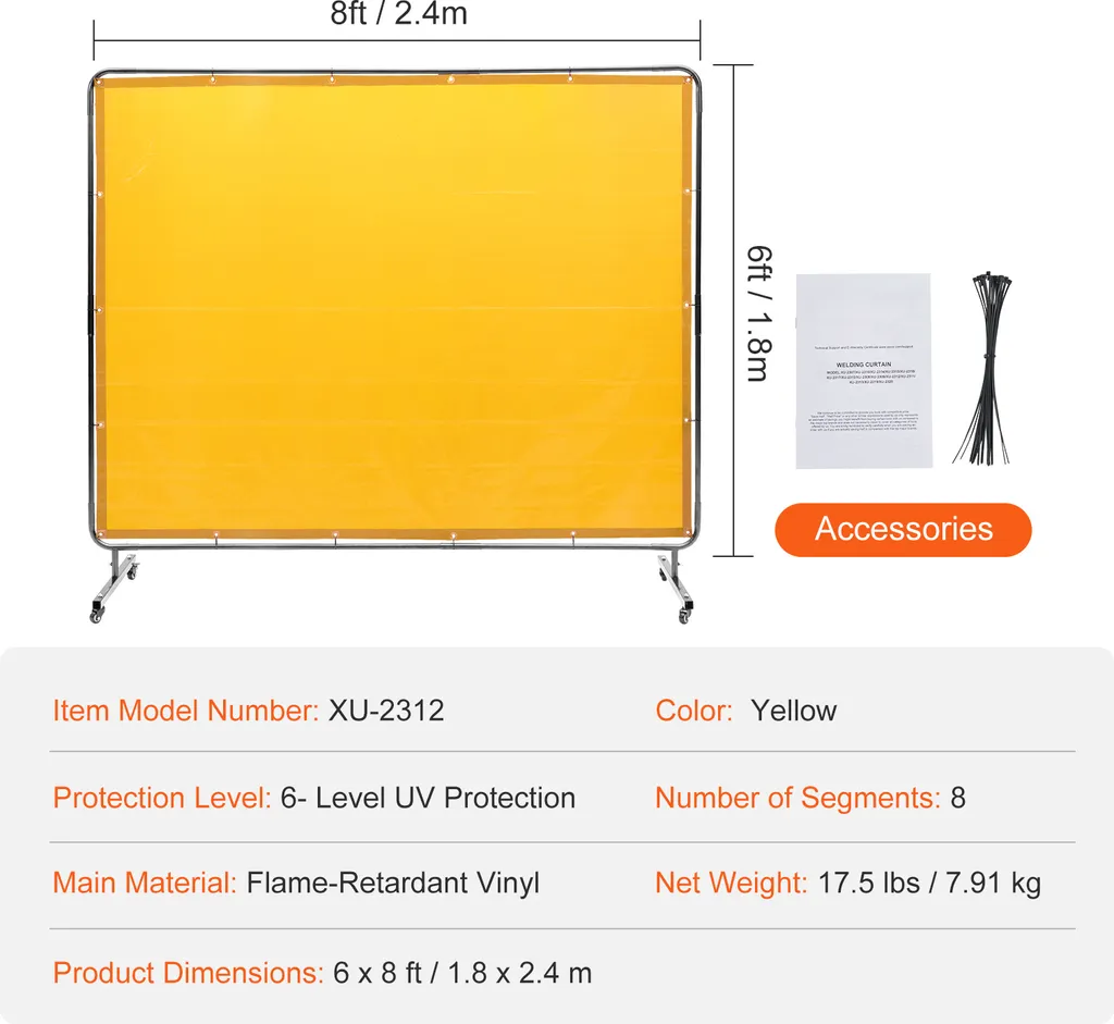 Rideau de protection pour soudure mobile en atelier avec cadre robuste - 7