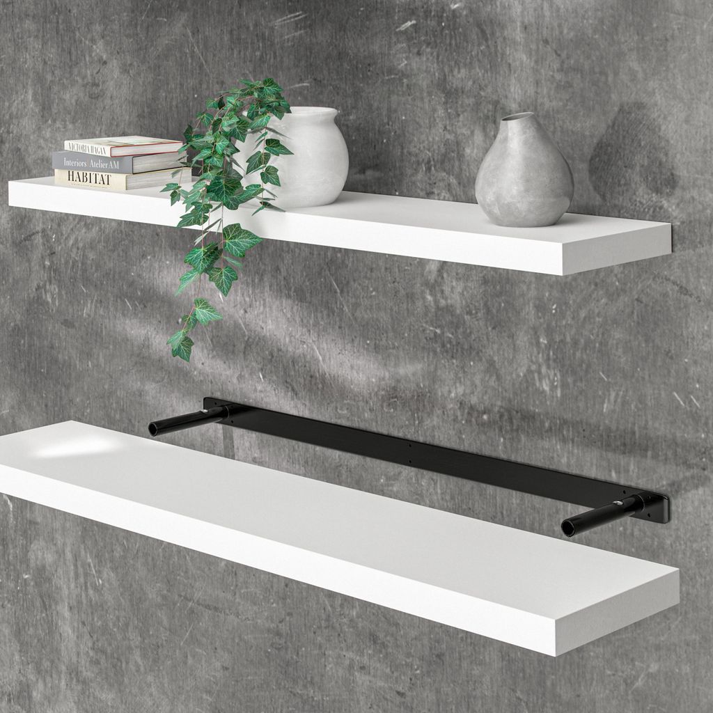 CASARIA® Étagère murale flottante blanche 110 cm MDF Image du produit 
