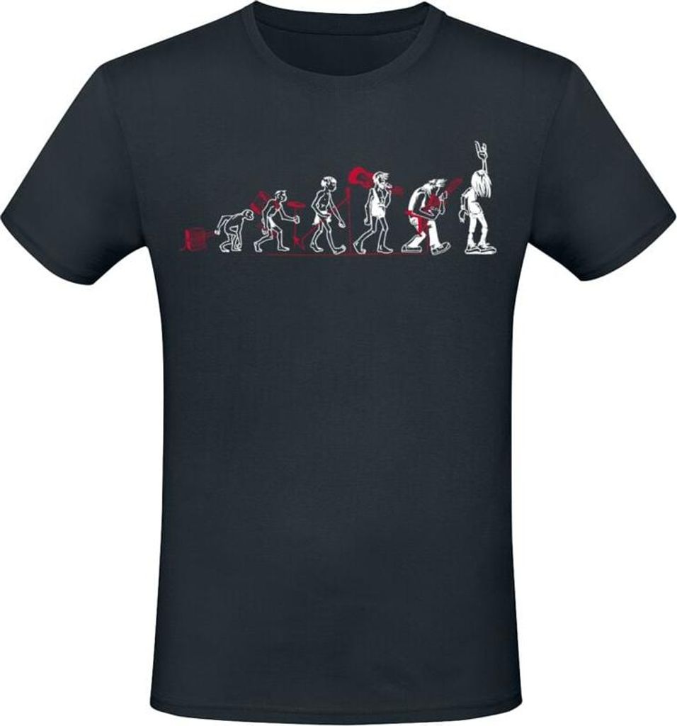 Sprüche T-Shirt Herren Evolution Of Metal schwarz M
