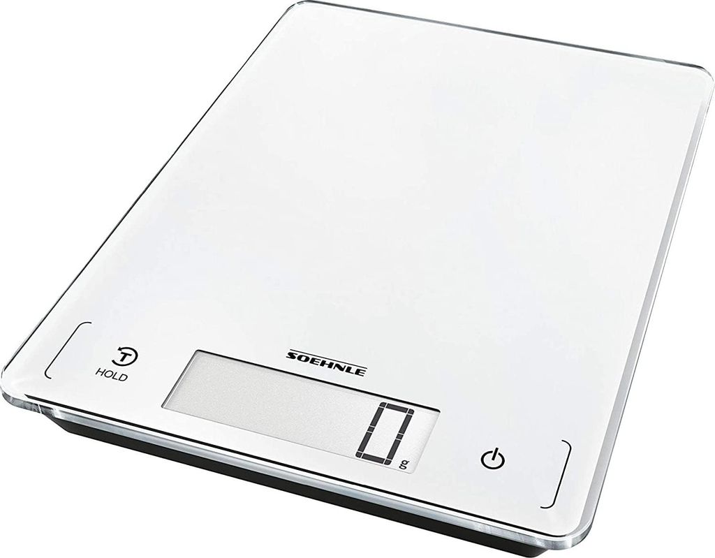 Digitale Küchenwaage bis 20 kg, 1 g Genauigkeit, LCD Display, Tara Funktion, Hold Funktion, Sensor Touch, Extragroße Wiegefläche