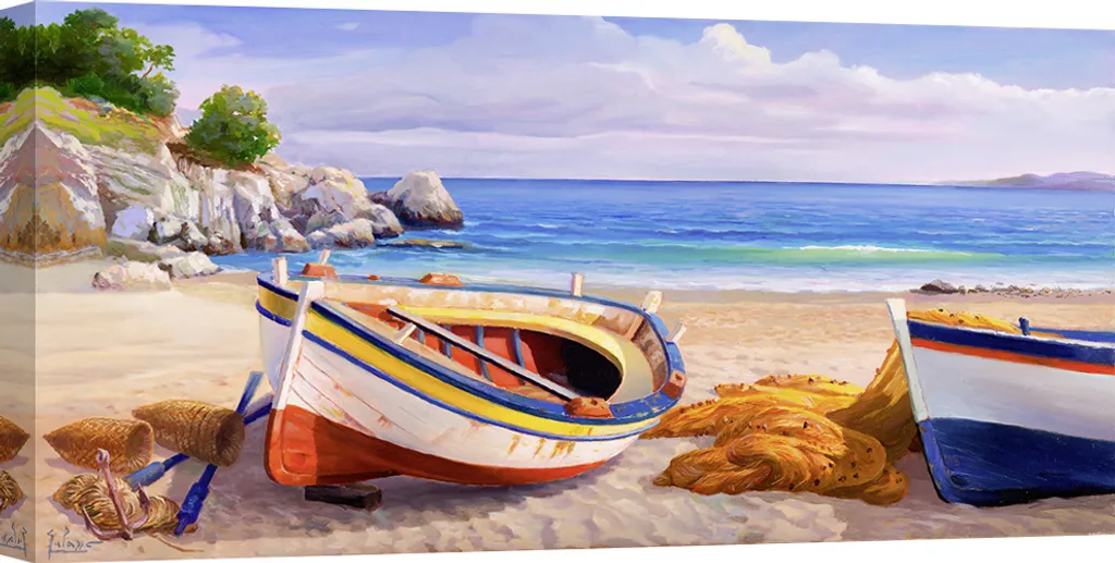 Tableau sur toile mer haute définition avec châssis bois 140x70 cm
