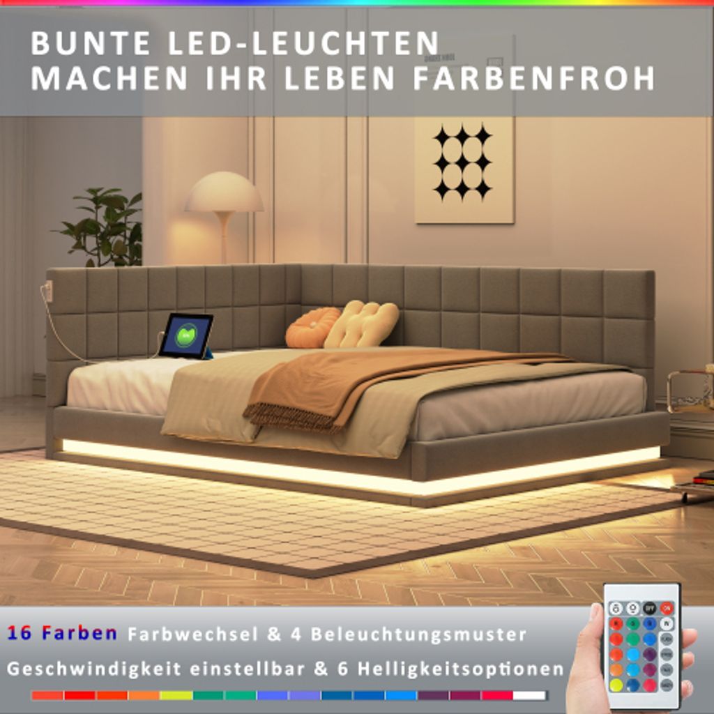 okwish Polsterbett 140×200cm Schlafsofa mit Produktbild 3