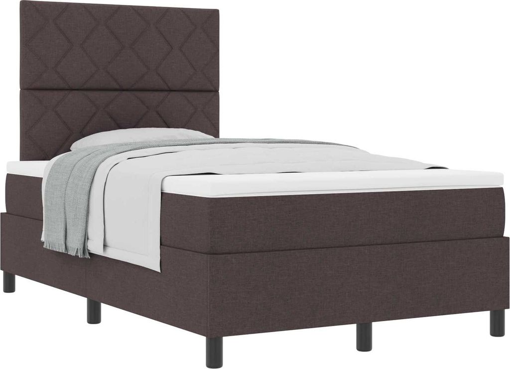 Boxspringbett mit Matratze Dunkelbraun 120 x 190 cm Stoff