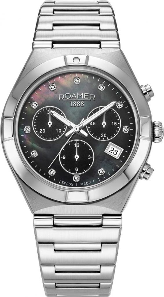 Damen Uhr ROAMER 987837 41 80 20 Silber Fashion Sportuhr mit Diamanten