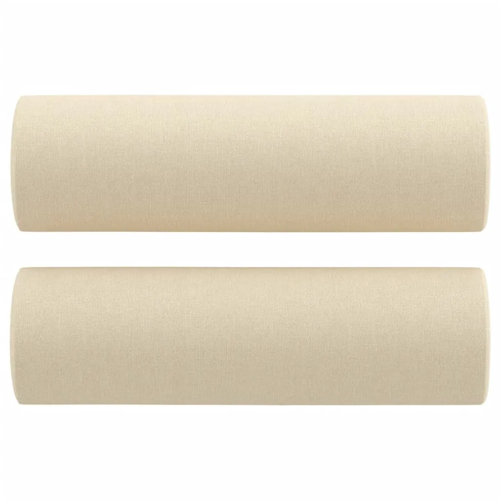 Coussin de Soutien Lombaire Crème Ø15x50 cm en Tissu pour Lit et Canapé