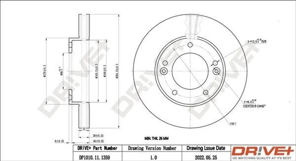 Disque de frein anti-vibration OE 51712 3E000 pour Kia Sorento I (JC) Avant