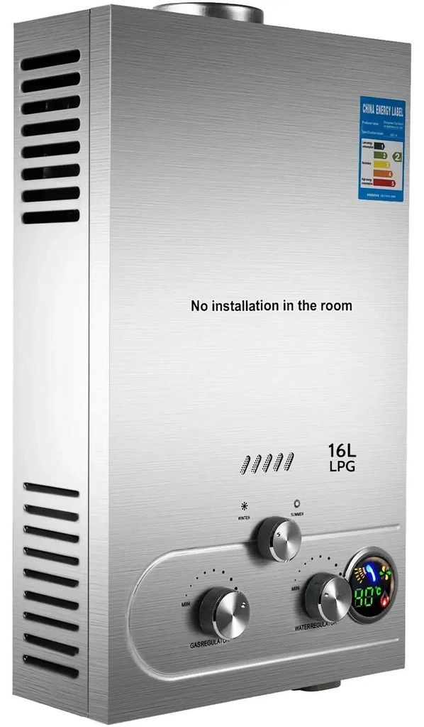 Butaan geiser 16L - 32KW - LPG Geiser 16 Liter / minuut Productafbeelding 