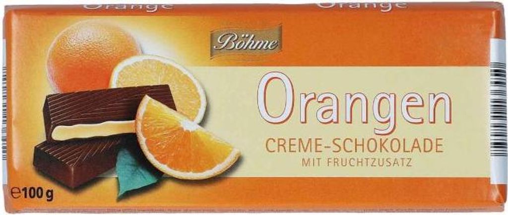 Böhme Orangen Creme Schokolade mit  fruchtiger Cremefüllung Produktbild 